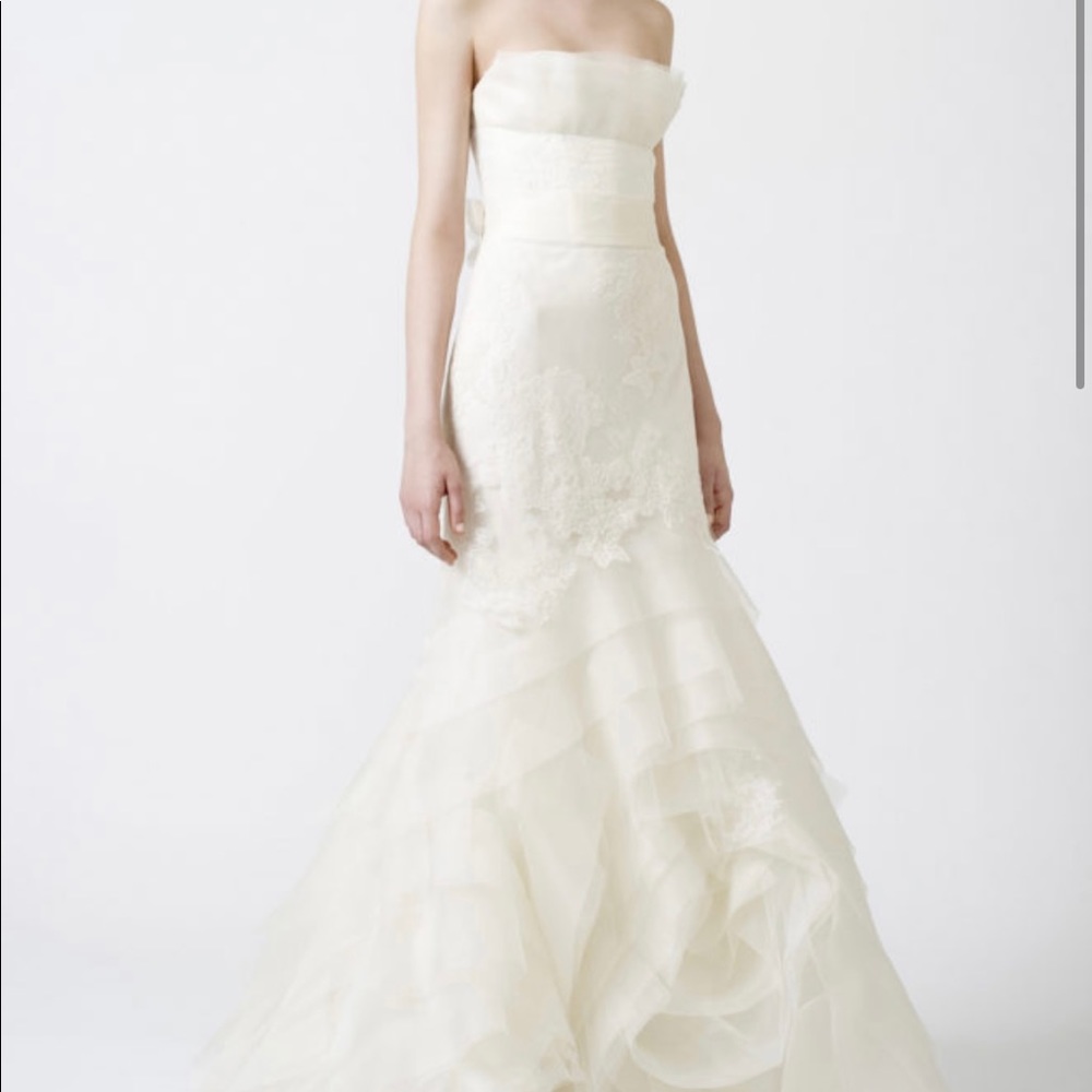 Vera Wang Fawn Wedding Gown with removable belt